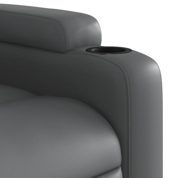 vidaXL Massagefåtölj med uppresningshjälp Grå konstläder