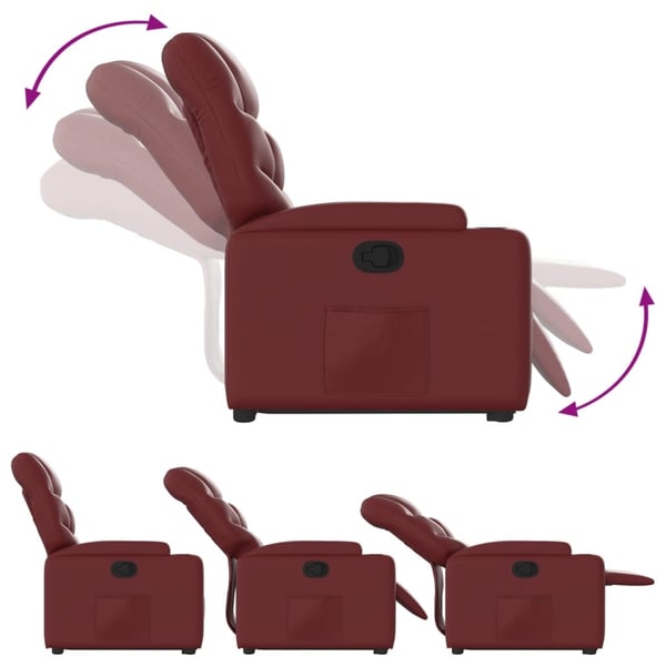 vidaXL løftestol kunstlæder vinrød