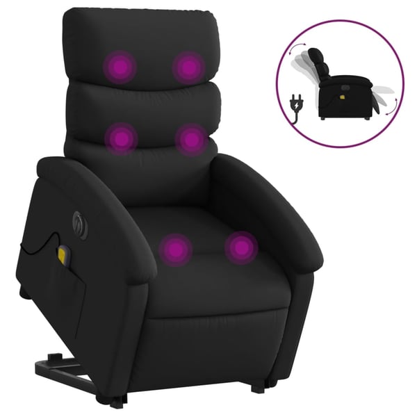 vidaXL massagestol med løftefunktion kunstlæder sort
