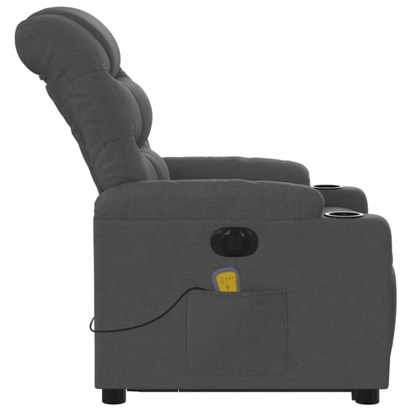 vidaXL elektrisk massagestol med løftefunktion stof mørkegrå
