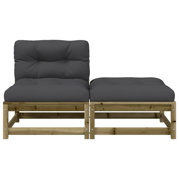 vidaXL sofa med hynder og fodskammel uden armlæn