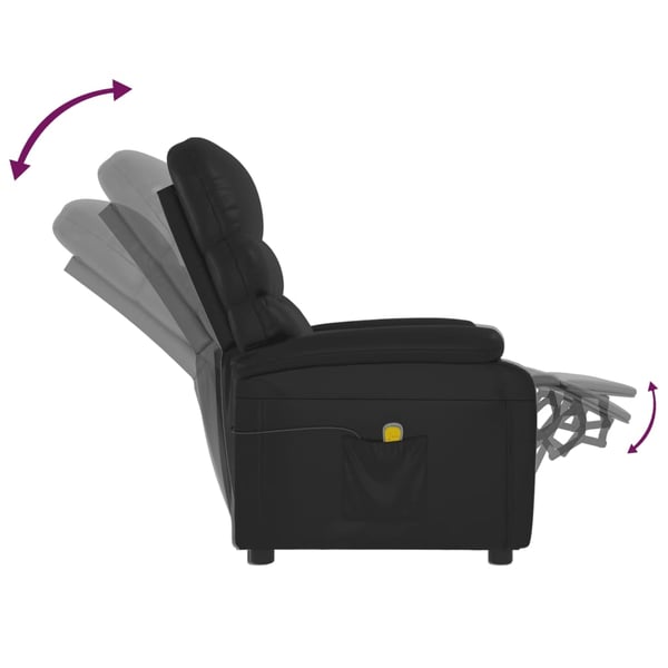 vidaXL Massagefåtölj svart konstläder