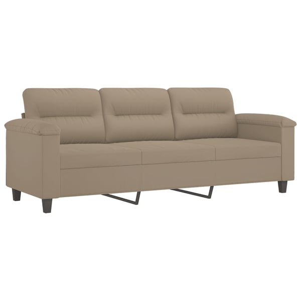 vidaXL sofasæt 2 dele med puder mikrofiberstof gråbrun