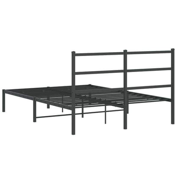 vidaXL Sengeramme i metall med sengegavl svart 140x200 cm