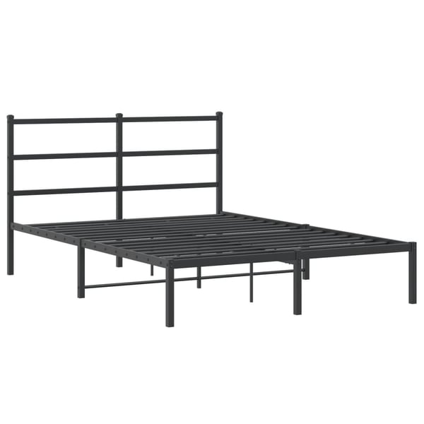 vidaXL Sengeramme i metall med sengegavl svart 140x200 cm