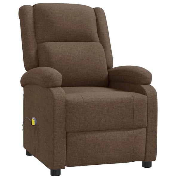 vidaXL Massagefåtölj brun tyg
