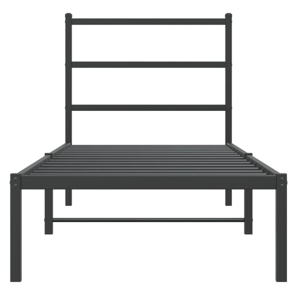 vidaXL sengeramme med sengegavl 75x190 cm metal sort