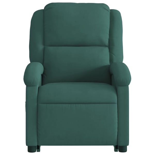 vidaXL Reclinerfåtölj med uppresningshjälp mörkgrön sammet