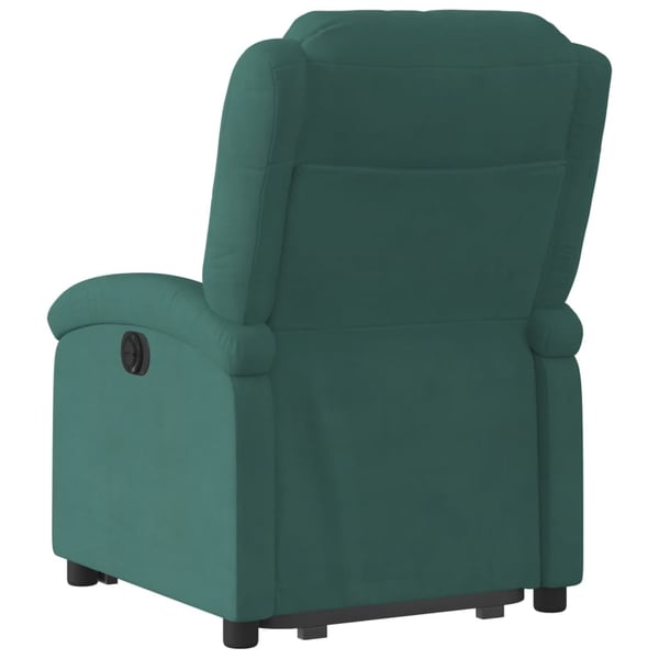vidaXL Reclinerfåtölj med uppresningshjälp mörkgrön sammet