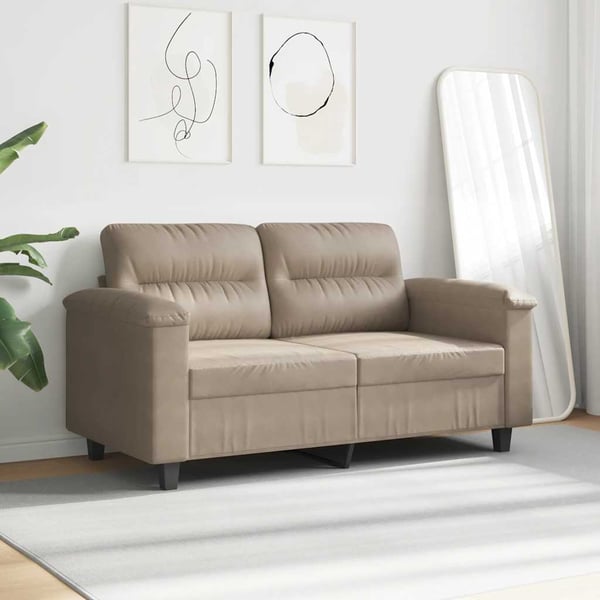 vidaXL 2-personers sofa 120 cm mikrofiberstof gråbrun