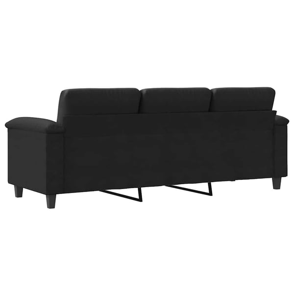vidaXL 3-personers sofa 180 cm mikrofiberstof sort