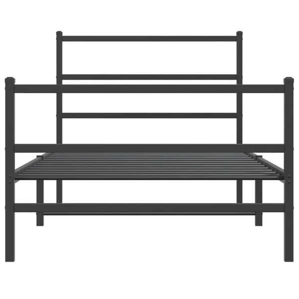 vidaXL Sengeramme i metall med hode- og fotgavl svart 107x203 cm
