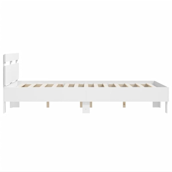vidaXL Sengeramme med hodegavl hvit 135x190 cm konstruert tre
