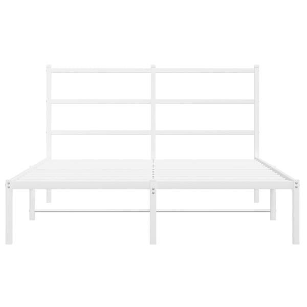 vidaXL Sengeramme i metall med hodegavl hvit 140x200 cm