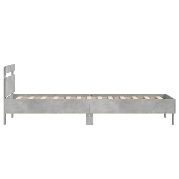 vidaXL Sengeramme med hodegavl betonggrå 90x200 cm konstruert tre