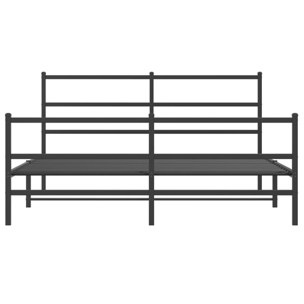 vidaXL Sengeramme i metall med hode- og fotgavl svart 160x200 cm