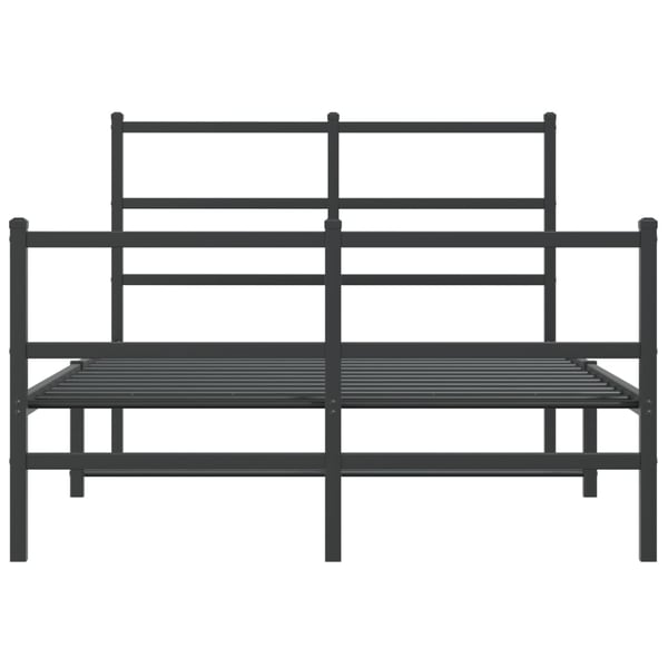 vidaXL Sengeramme i metall med hode- og fotgavl svart 120x190 cm