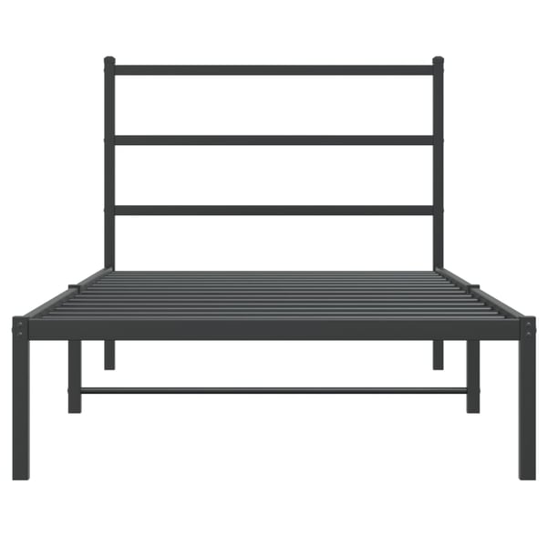 vidaXL Sengeramme i metall med hodegavl svart 107x203 cm