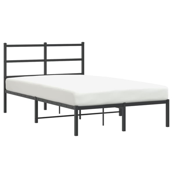 vidaXL Sengeramme i metall med hodegavl svart 120x190 cm