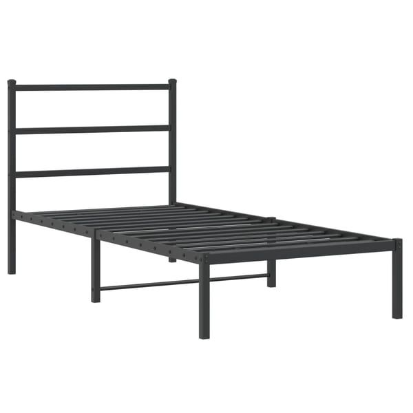 vidaXL Sengeramme i metall med hodegavl svart 90x200 cm