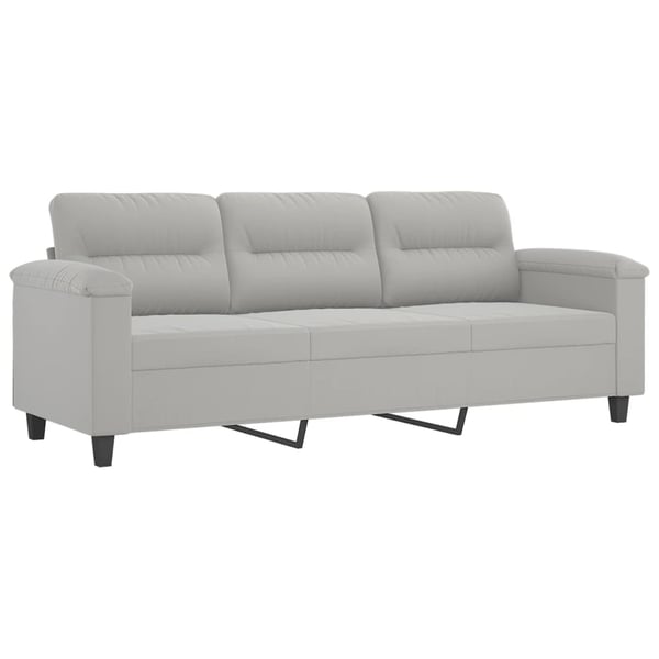 vidaXL sofasæt 2 dele med puder mikrofiberstof lysegrå