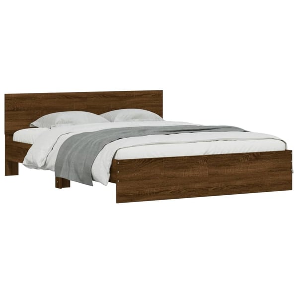 vidaXL Sengeramme med hodegavl brun eik 150x200 cm