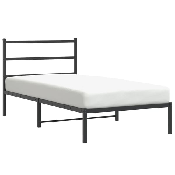 vidaXL Sengeramme i metall med hodegavl svart 100x200 cm
