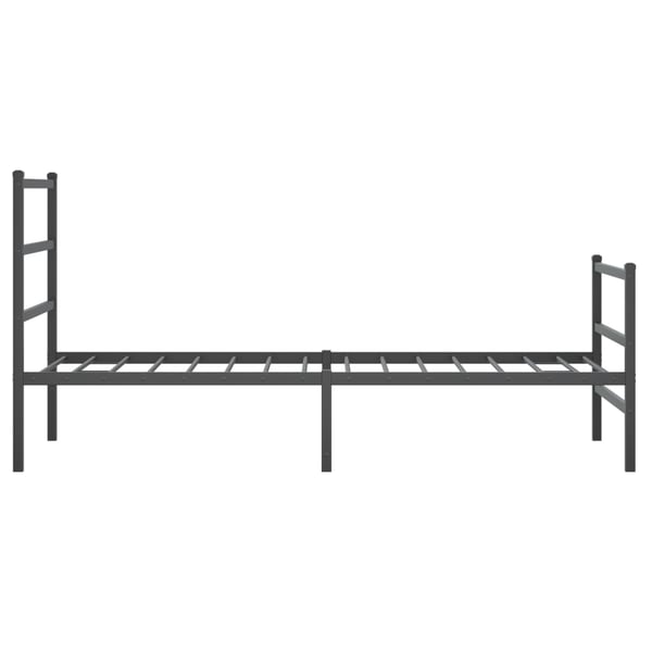 vidaXL Sengeramme i metall med hode- og fotgavl svart 90x200 cm