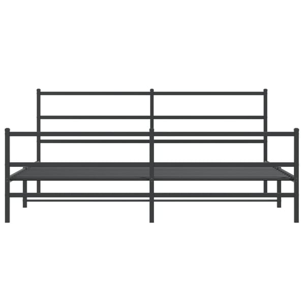 vidaXL Sengeramme i metall med hode- og fotgavl svart 193x203 cm