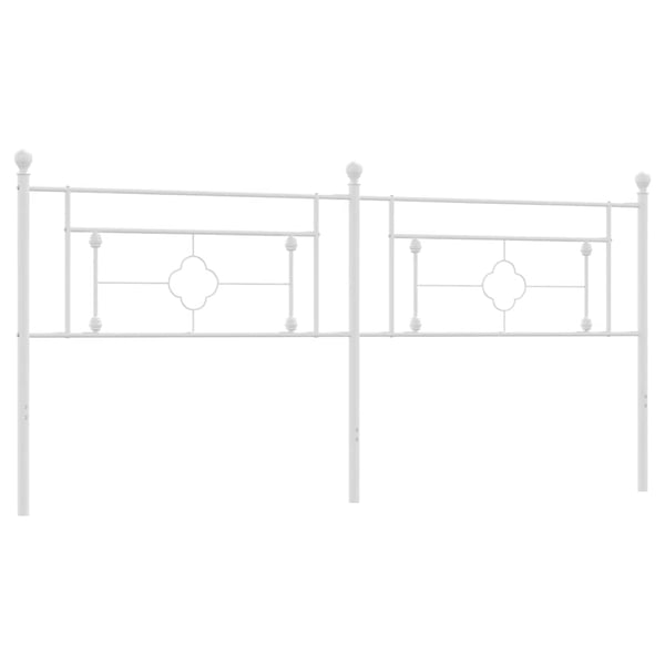 vidaXL Utskiftbar sengegavl i metall hvit 193 cm