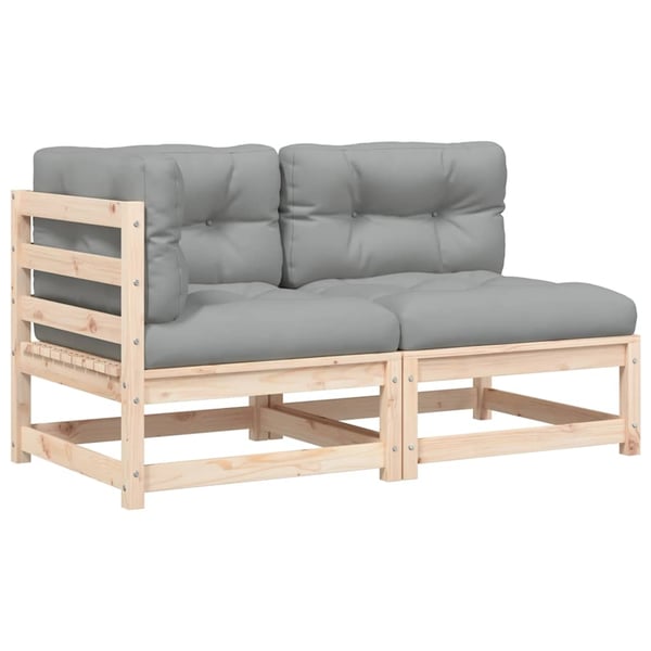 vidaXL 2-personers havesofa m. hynder massivt fyrretræ
