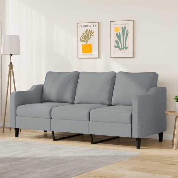 vidaXL 3-personers sofa 180 cm stof lysegrå