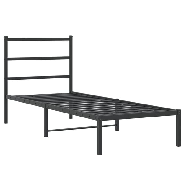 vidaXL Sengeramme i metall med hodegavl svart 80x200 cm