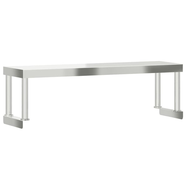 vidaXL Overhylle til matlagingsbord 110x30x35 cm rustfritt stål