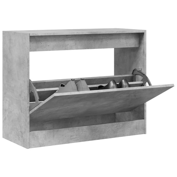 vidaXL Skoskap betonggrå 80x34x63 cm konstruert tre