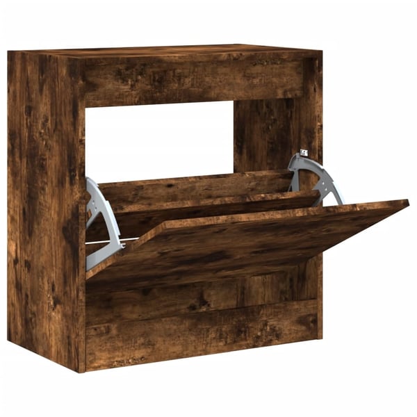 vidaXL Skoskap røkt eik 60x34x63,5 cm konstruert tre