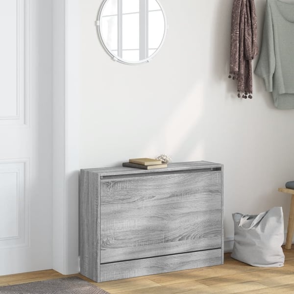 vidaXL Skoskap grå sonoma 80x21x57 cm konstruert tre