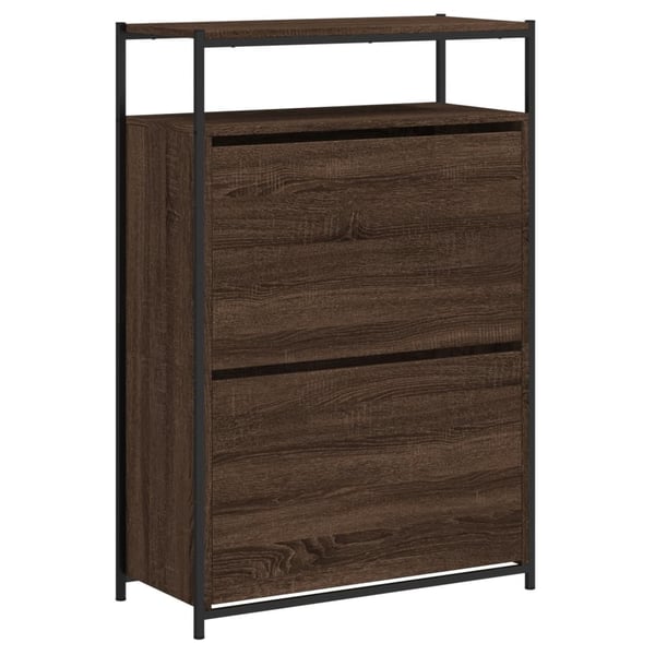 vidaXL Skoskap brun eik 75x34x112 cm konstruert tre