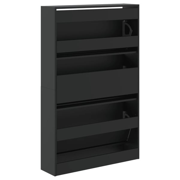 vidaXL Skoskap svart 80x21x125,5 cm konstruert tre