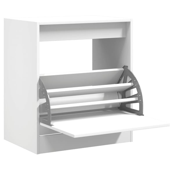 vidaXL Skohylle hvit 60x42x69 cm konstruert tre