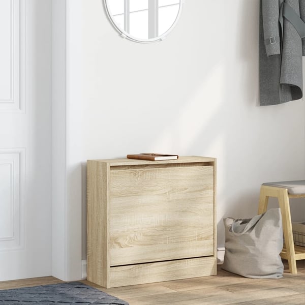 vidaXL Skoskap sonoma eik 60x21x57 cm konstruert tre