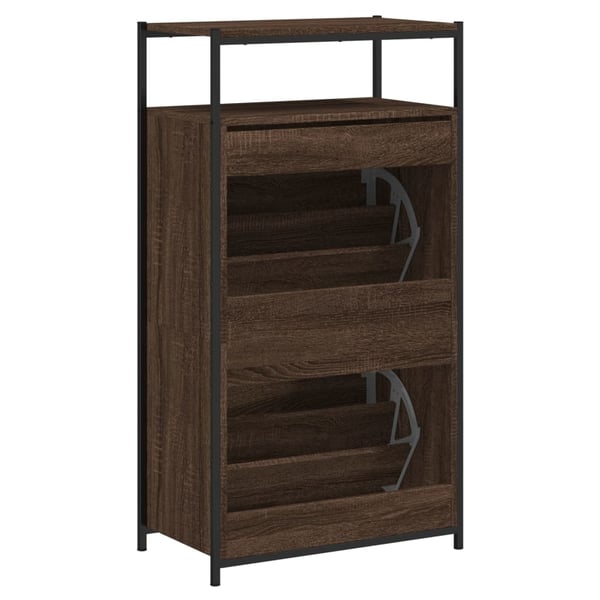vidaXL Skoskap brun eik 60x34x112 cm konstruert tre