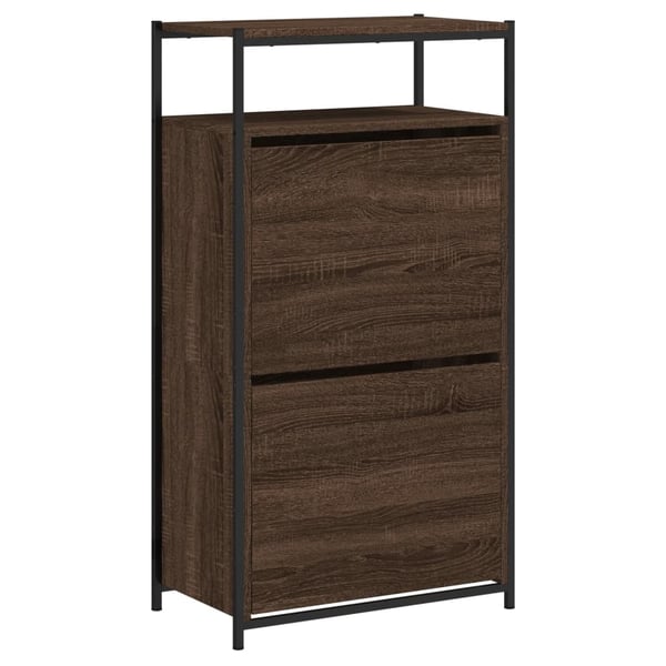 vidaXL Skoskap brun eik 60x34x112 cm konstruert tre