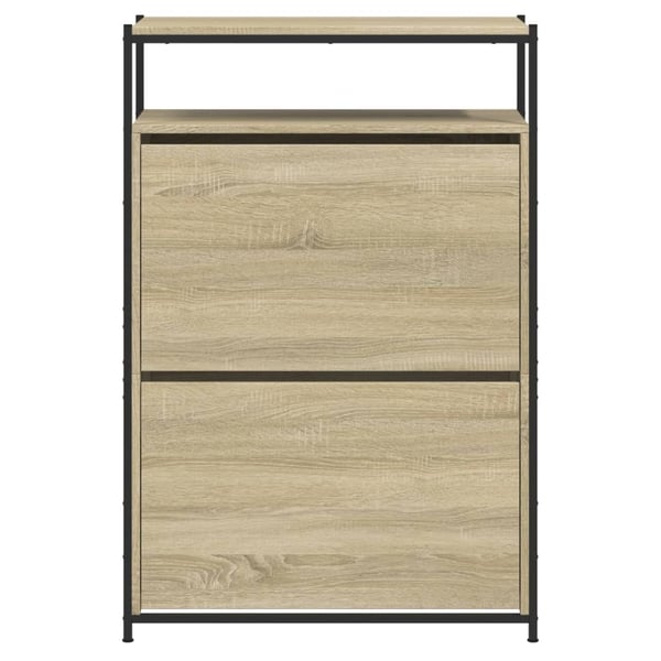 vidaXL Skoskap sonoma eik 75x34x112 cm konstruert tre