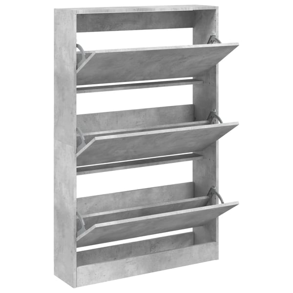 vidaXL Skoskap betonggrå 80x21x125,5 cm konstruert tre