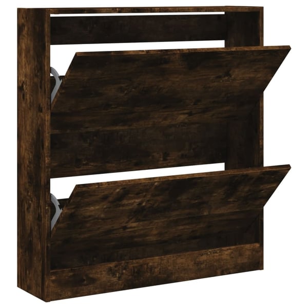 vidaXL Skoskap røkt eik 80x21x87,5 cm konstruert tre