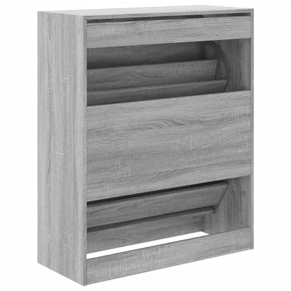 vidaXL Skoskap grå sonoma 80x34x96,5 cm konstruert tre