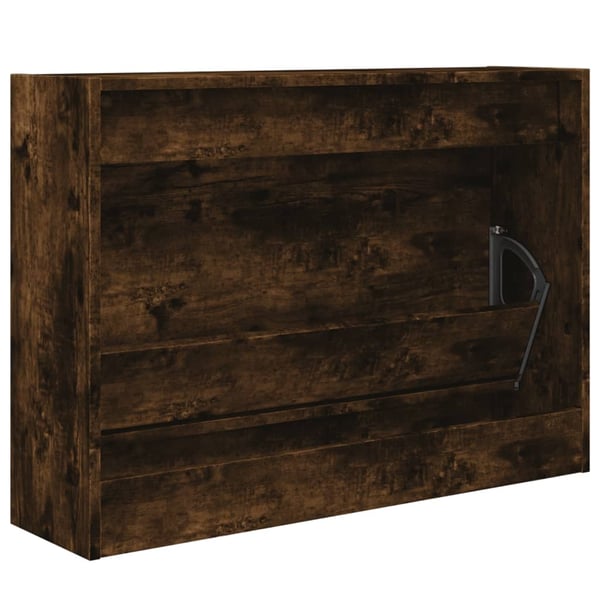 vidaXL Skoskap røkt eik 80x21x57 cm konstruert tre