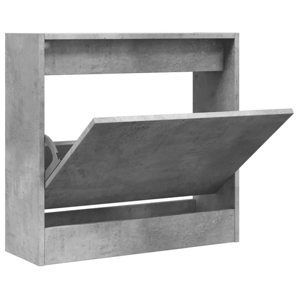 vidaXL Kenkäkaappi betoninharmaa 60x21x57 cm tekninen puu