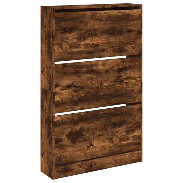 vidaXL Skoskap røkt eik 80x21x125,5 cm konstruert tre